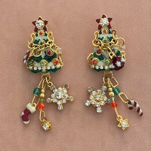 Lunch at The Ritz Merry Christmas Earrings